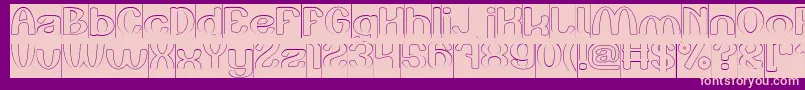 Play The Game Hollow Inverse Font – Pink Fonts on Purple Background