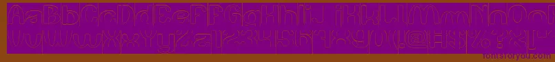 Play The Game Hollow Inverse Font – Purple Fonts on Brown Background