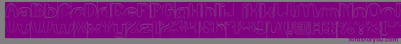 Play The Game Hollow Inverse Font – Purple Fonts on Gray Background