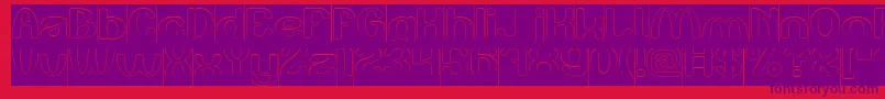 Play The Game Hollow Inverse-Schriftart – Violette Schriften auf rotem Hintergrund