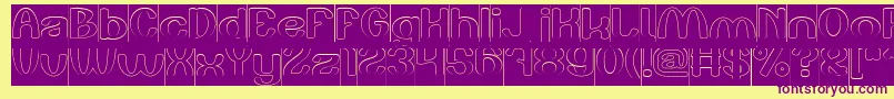 Play The Game Hollow Inverse Font – Purple Fonts on Yellow Background