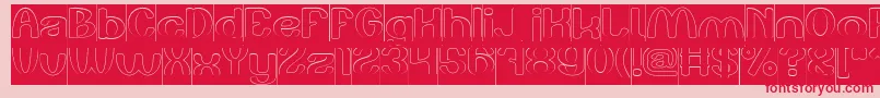 Play The Game Hollow Inverse-Schriftart – Rote Schriften auf rosa Hintergrund
