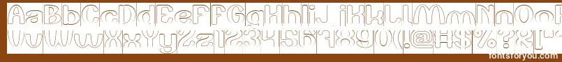 Play The Game Hollow Inverse Font – White Fonts on Brown Background