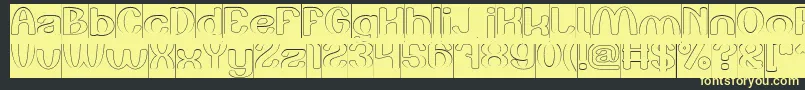 Play The Game Hollow Inverse Font – Yellow Fonts on Black Background