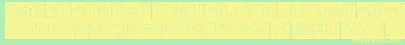 Play The Game Hollow Inverse Font – Yellow Fonts on Green Background