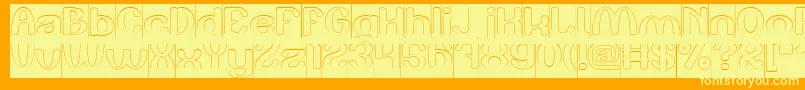 Play The Game Hollow Inverse Font – Yellow Fonts on Orange Background