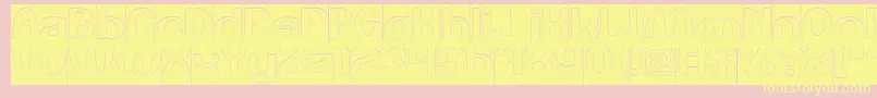 Play The Game Hollow Inverse-Schriftart – Gelbe Schriften auf rosa Hintergrund