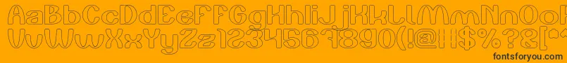 Play The Game Hollow-Schriftart – Schwarze Schriften auf orangefarbenem Hintergrund