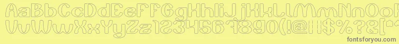 Play The Game Hollow Font – Gray Fonts on Yellow Background