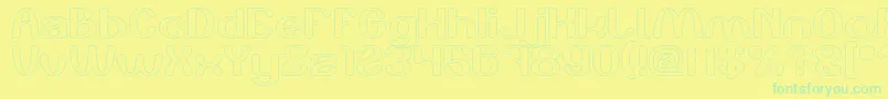 Play The Game Hollow Font – Green Fonts on Yellow Background