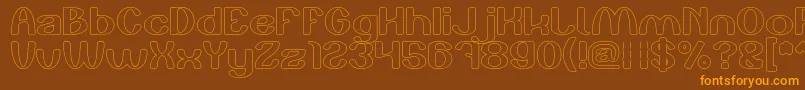 Play The Game Hollow Font – Orange Fonts on Brown Background