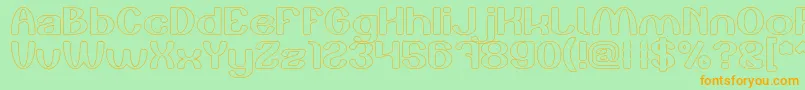 Play The Game Hollow Font – Orange Fonts on Green Background