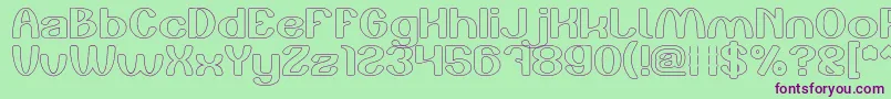 Play The Game Hollow Font – Purple Fonts on Green Background