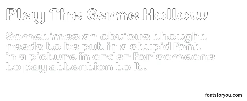 Überblick über die Schriftart Play The Game Hollow