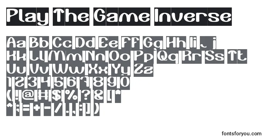 A fonte Play The Game Inverse – alfabeto, números, caracteres especiais