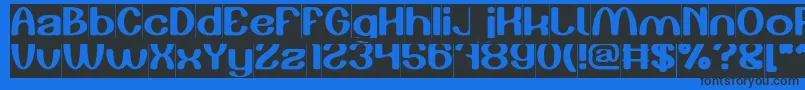 フォントPlay The Game Inverse – 黒い文字の青い背景