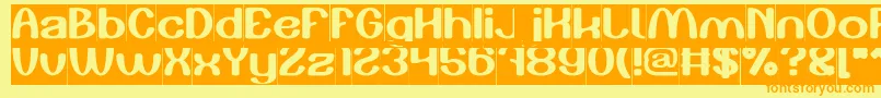 Play The Game Inverse Font – Orange Fonts on Yellow Background
