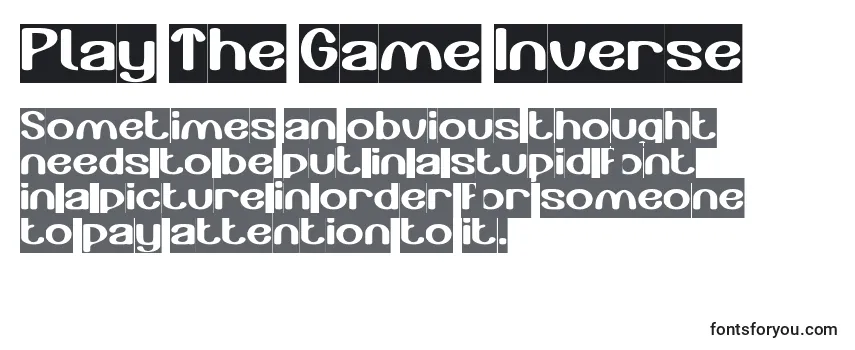 Revisão da fonte Play The Game Inverse