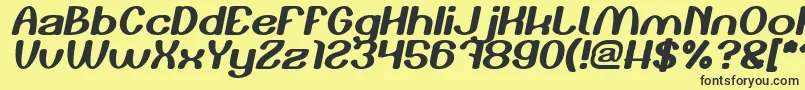 Play The Game Italic Font – Black Fonts on Yellow Background