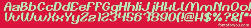 Play The Game Italic Font – Green Fonts on Red Background