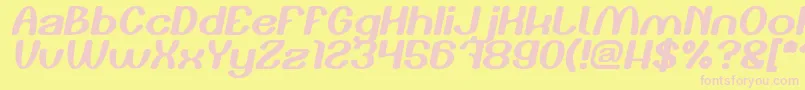 Play The Game Italic Font – Pink Fonts on Yellow Background