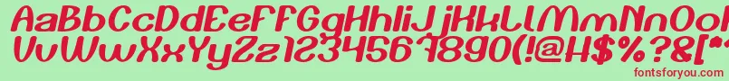 Play The Game Italic Font – Red Fonts on Green Background