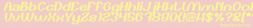 フォントPlay The Game Italic – 黄色のフォント、ピンクの背景