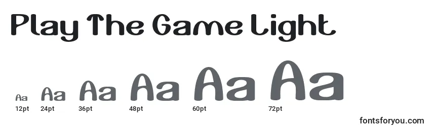 Größen der Schriftart Play The Game Light