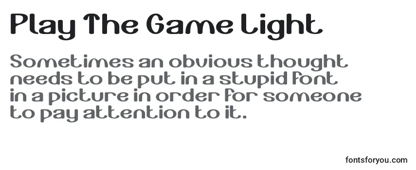 Play The Game Light Font