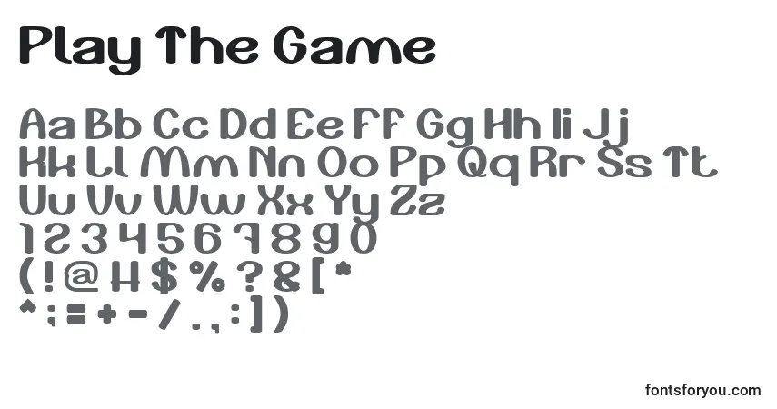 Play The Game Font – alphabet, numbers, special characters