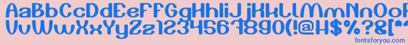 フォントPlay The Game – ピンクの背景に青い文字
