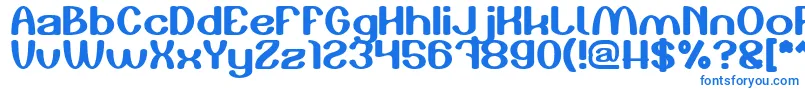フォントPlay The Game – 白い背景に青い文字