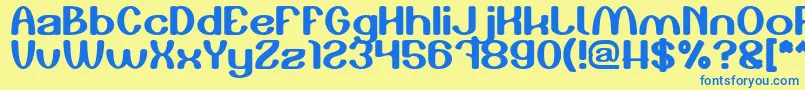 Play The Game Font – Blue Fonts on Yellow Background