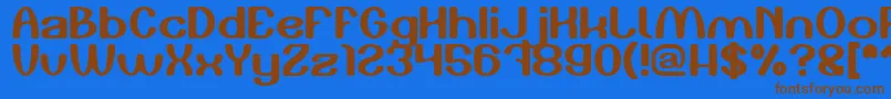 フォントPlay The Game – 茶色の文字が青い背景にあります。