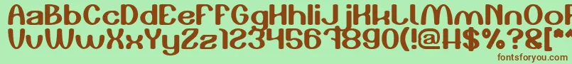 Play The Game-fontti – ruskeat fontit vihreällä taustalla