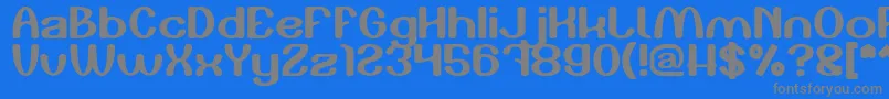 フォントPlay The Game – 青い背景に灰色の文字