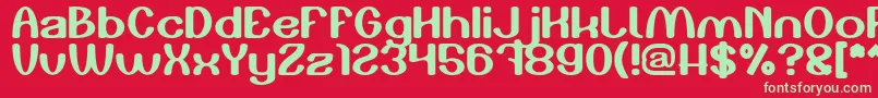 フォントPlay The Game – 赤い背景に緑の文字