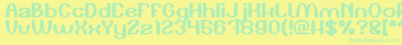 Play The Game Font – Green Fonts on Yellow Background