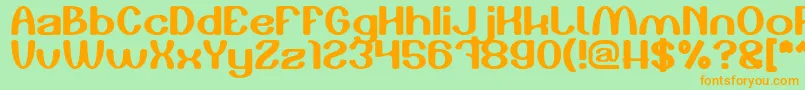Play The Game Font – Orange Fonts on Green Background