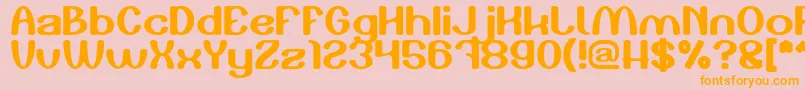 Play The Game-Schriftart – Orangefarbene Schriften auf rosa Hintergrund