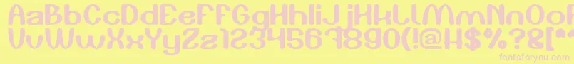 Play The Game Font – Pink Fonts on Yellow Background