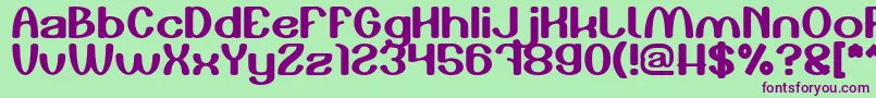 フォントPlay The Game – 緑の背景に紫のフォント