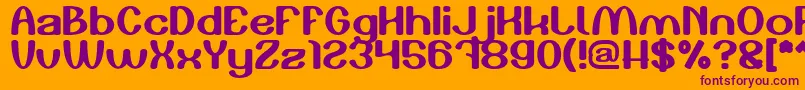 Play The Game-fontti – violetit fontit oranssilla taustalla