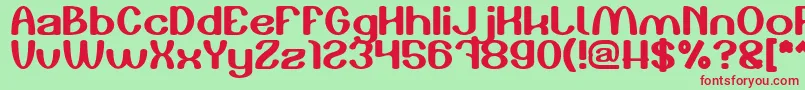 Play The Game-fontti – punaiset fontit vihreällä taustalla