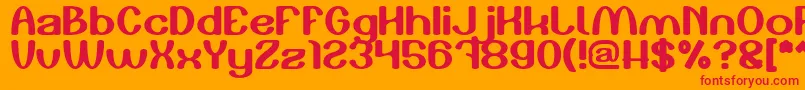 フォントPlay The Game – オレンジの背景に赤い文字