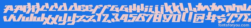 フォントplay this game – ピンクの文字、青い背景