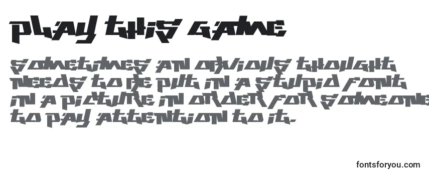 Play this game Font