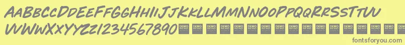 Play Time   Demo Font – Gray Fonts on Yellow Background