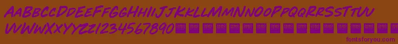 Play Time   Demo Font – Purple Fonts on Brown Background