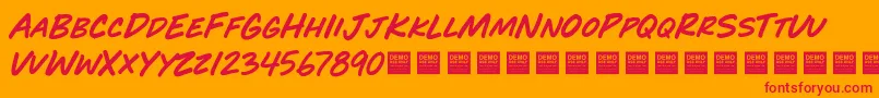 Play Time   Demo Font – Red Fonts on Orange Background